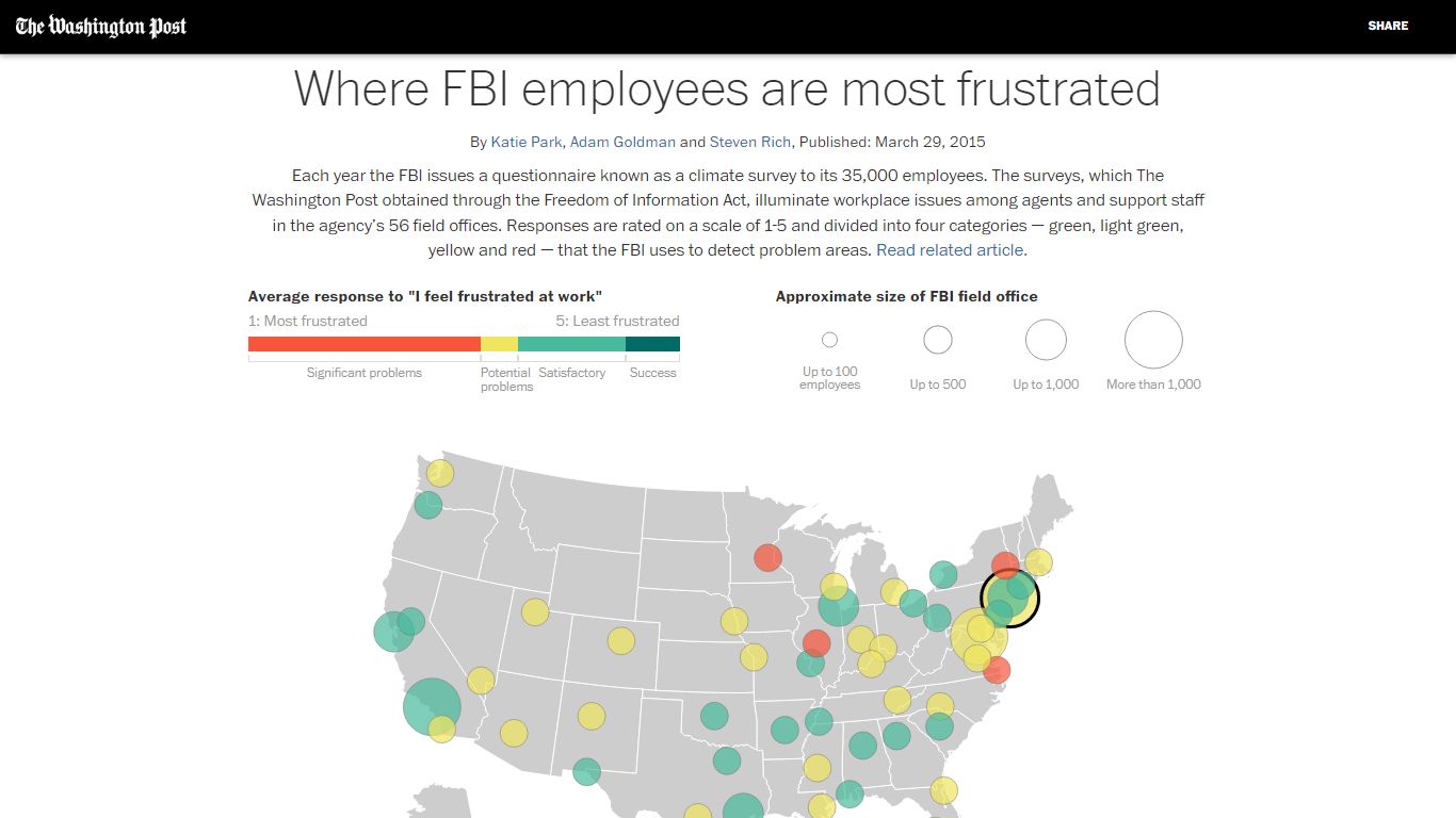 Where FBI employees are most frustrated - Washington Post